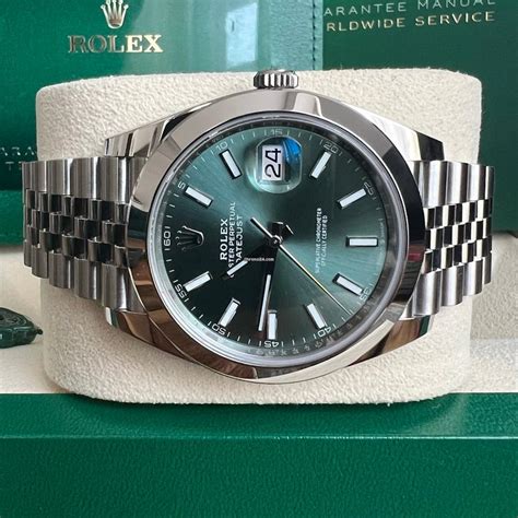 rolex datejust 41 mint green chrono24|new rolex datejust 41 price.